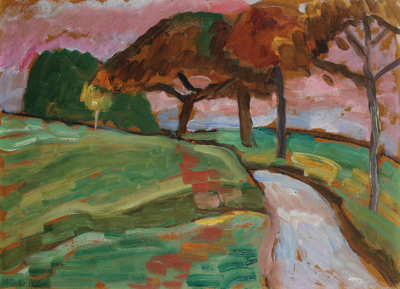 Gabriele Münter - Bäume am Hagenweg, Abend