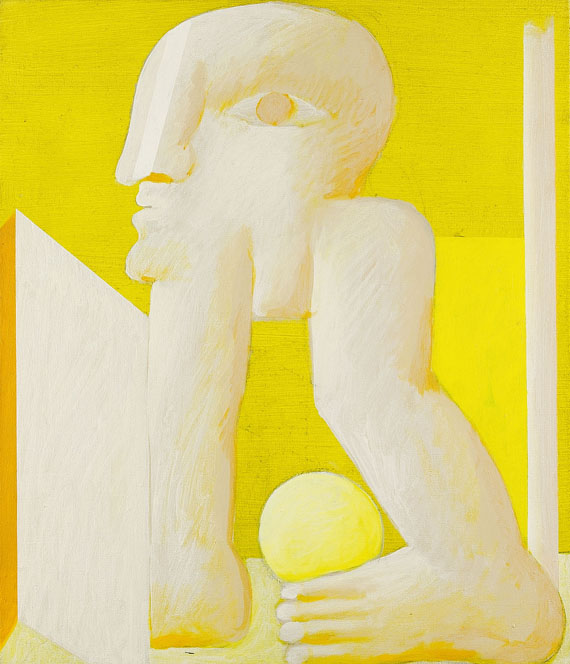 Horst Antes - Gelbes Bild - (weiße) Figur