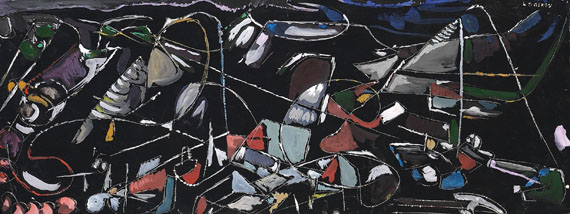 André Lanskoy - Composition sur fond noir