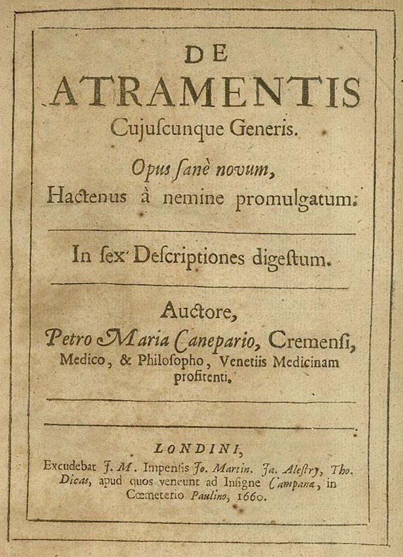 Pietro Maria Canepari - 24 de Atramentis. 1660