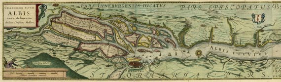  Hamburg - Celeberrimi Fluvii Albis nova delineatio.