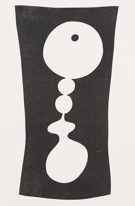 Jean Arp - 3 Blätter aus: Elemente (Ein irdischer Buchstabe. Von Näbeln gezeugt. Ich träume von dem fliegenden Schädel)