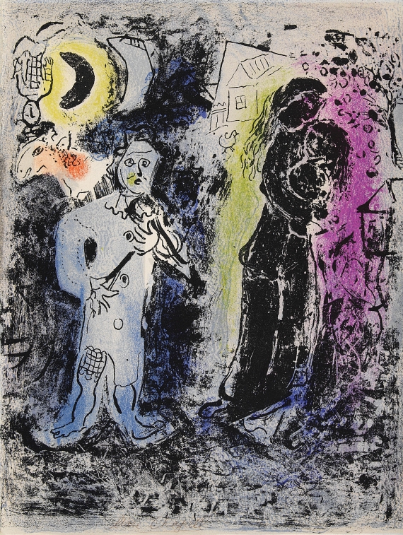 Marc Chagall - Das schwarze Paar und der Musikant