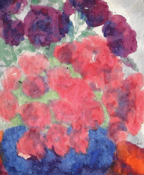 Emil Nolde - Pfingstrosen in blauer Vase - Autre image