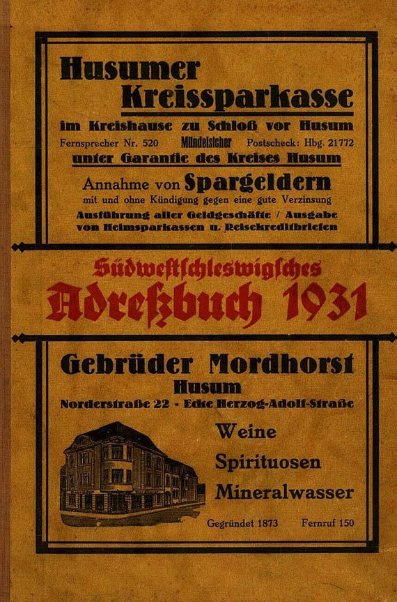  Schleswig-Holstein - 2 Adressbücher. 1903/1931