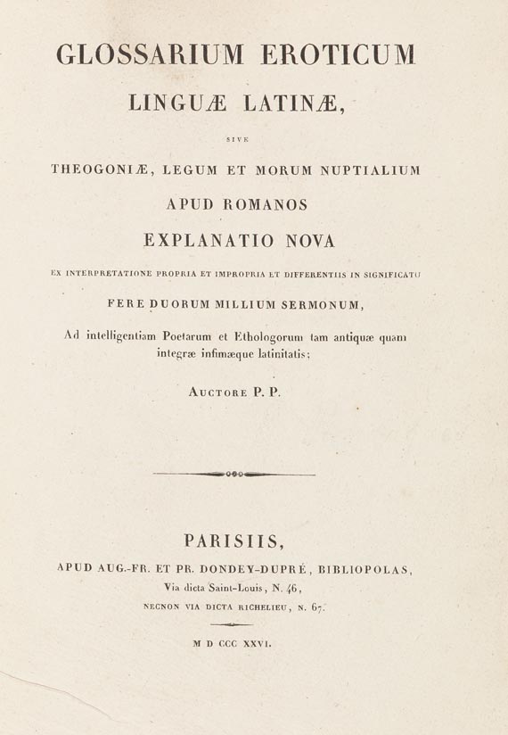 Pierre Pierrugues - Glossarium Eroticum. 1826. - Autre image