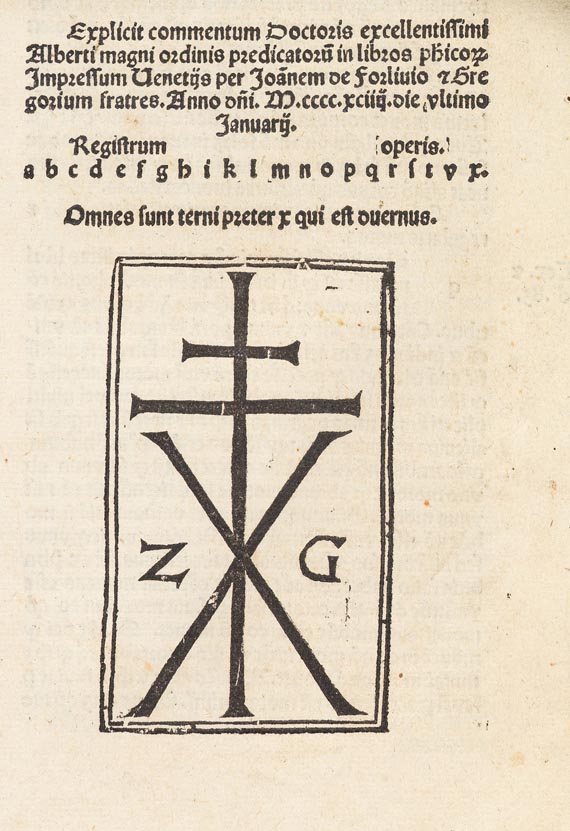 Albertus Magnus - Physica. Venedig 1494.