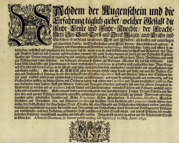  Deutschland - 3 Hefte und 4 Bll. Verordnungen. 1695-1838.