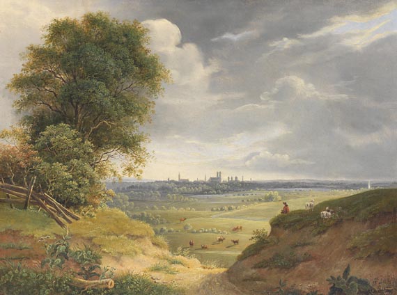 Johann Baptist Prunner - Blick auf München von Dachau aus