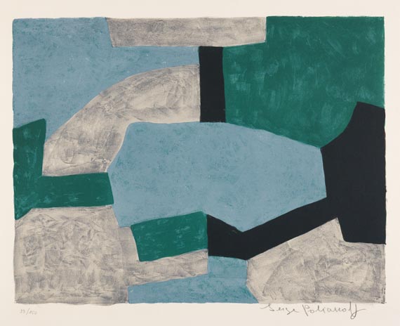 Serge Poliakoff - Composition grise, verte et bleue