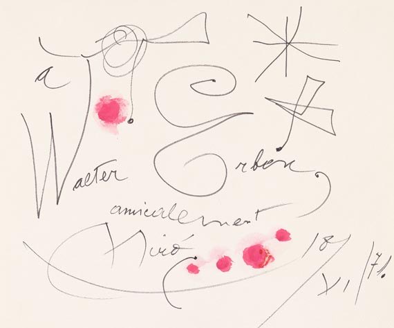 Joan Miró - Ohne Titel (À Walter Erben amicalement)