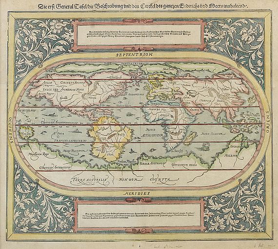 Weltkarte - 3 Bll. Weltkarten und Europa.