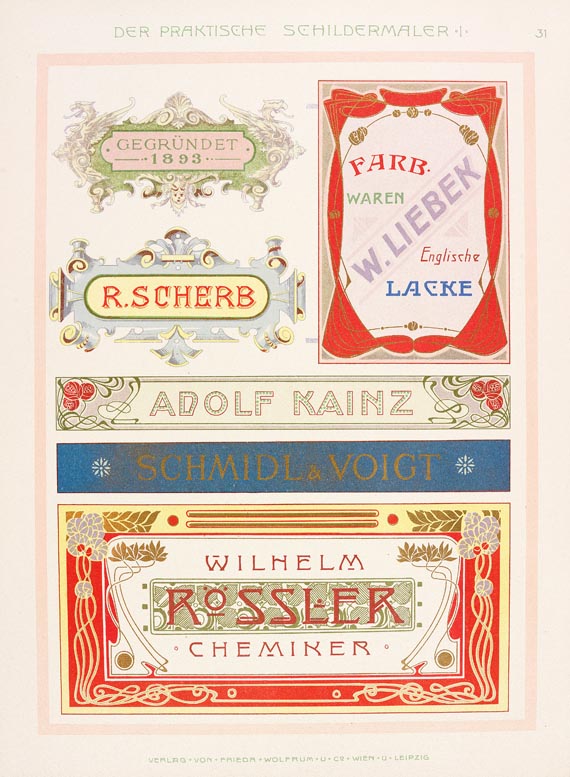 Hans J. Jedlitschka - Der praktische Schildermaler, 2 Tle, ca. 1910 - Autre image