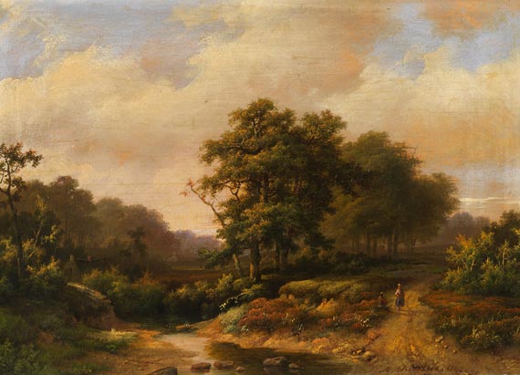 Marinus Adrianus Koekkoek - Landschaft mit Bachlauf