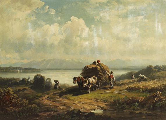 August Seidel - Heuernte am Chiemsee