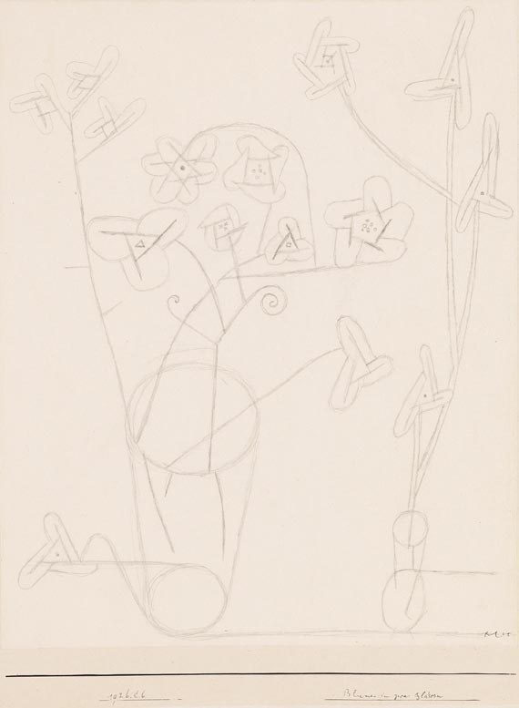 Paul Klee - Blumen in zwei Gläsern