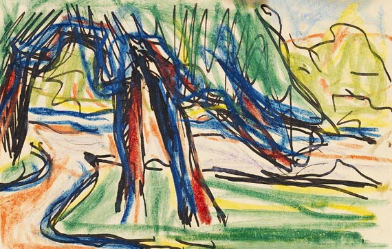 Karl Schmidt-Rottluff - Bäume am Weg