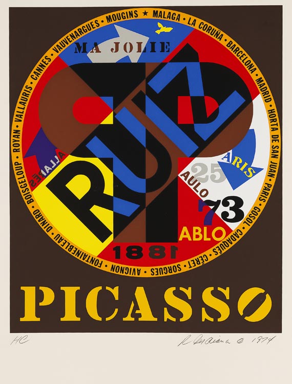 Robert Indiana - 5 Blätter: Eine kleine Nachtmusik, Picasso, The Santa Fe Opera, Decade: Autoportrait 1969, The Bridge