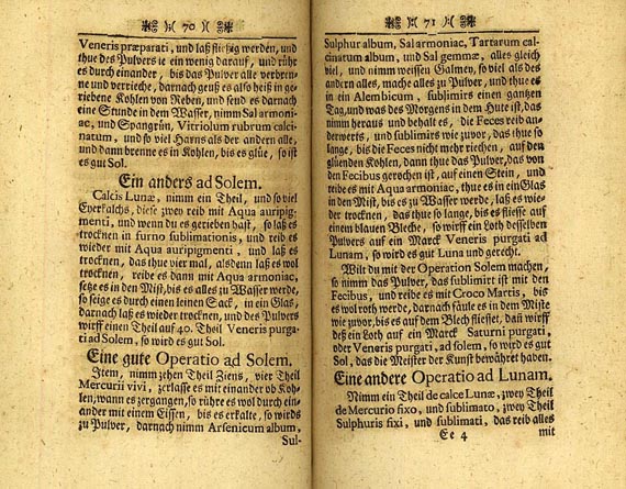  Alchemie und Okkulta - Gertz, P., Theophrastische Geheimnüße. 1720