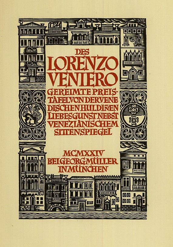 Editiones Officinae Bodoni - La gallica historia. 1943 und Gustiniam, Strambotti. 1945 - Dabei: Ege, Des Lorenzo Veniero. 1924