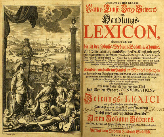 Johann Hübner - Handlungs-Lexikon. 2 Bde. 1739