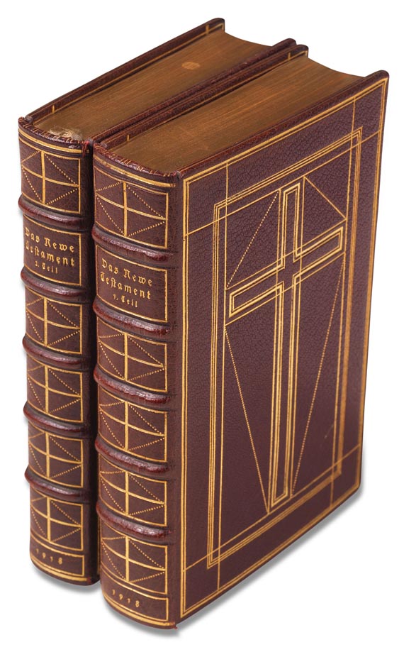  Biblia germanica - Das newe Testament Deutsch, 2 Bde. 1918. - Reliure