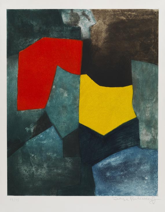 Serge Poliakoff - Composition rouge, verte, jaune et bleue