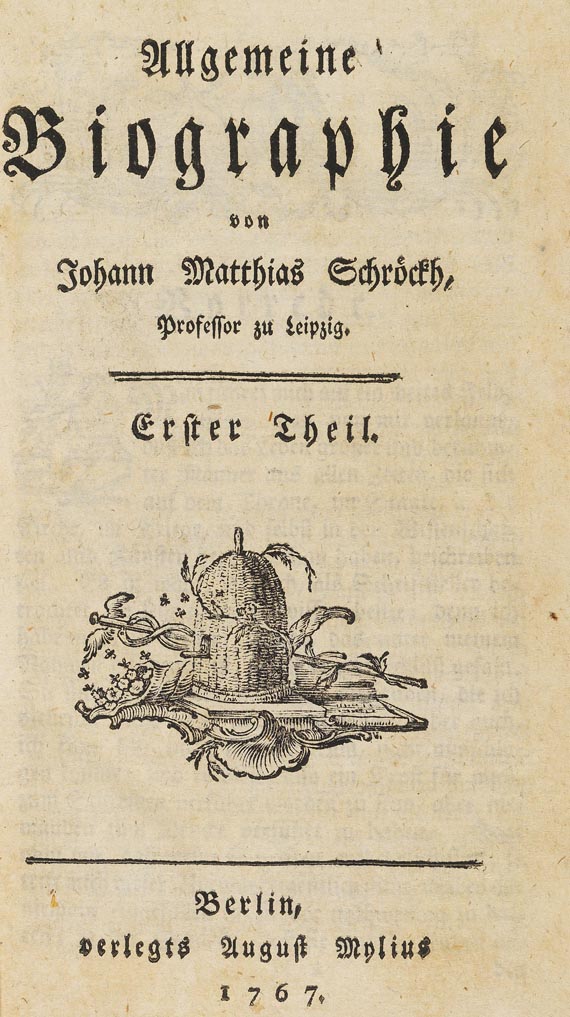 Johann Matthias Schröckh - Allgemeine Biographie. 1767-91. 8 Bde. in 3 Bden.