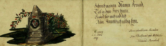 Album amicorum - Leipziger Stammbuch 1815-20.