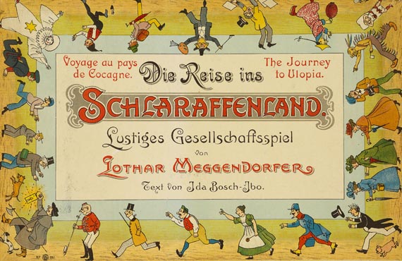 Spiele - Meggendorfer, Die Reise ins Schlaraffenland, 1 Gesellschaftsspiel.