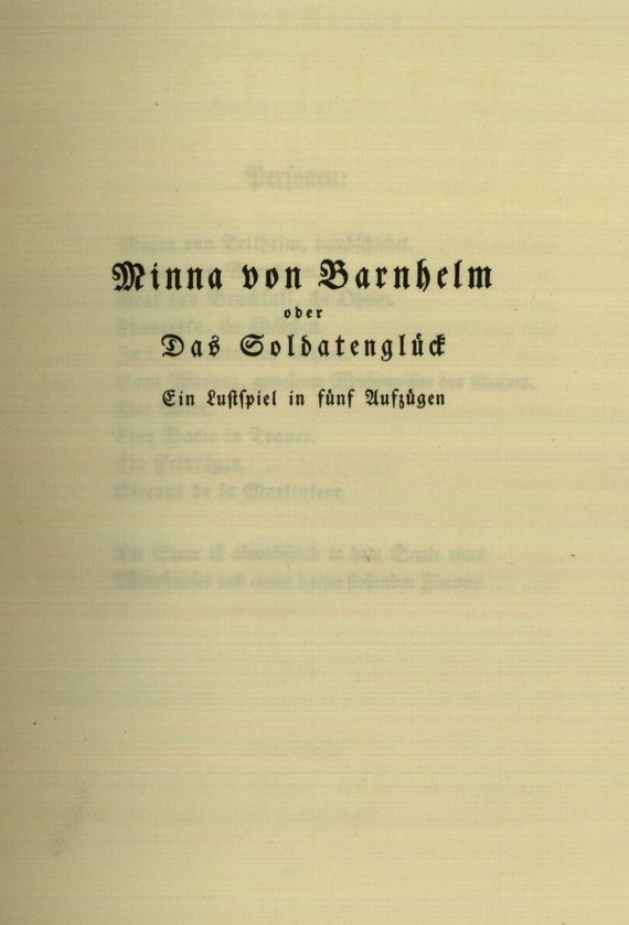 Hundertdrucke - Lessing, Gotthold Ephraim, Minna von Barnhelm.