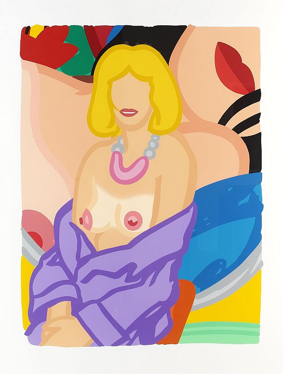 Tom Wesselmann - Claire sitting with robe half off (Vivienne)