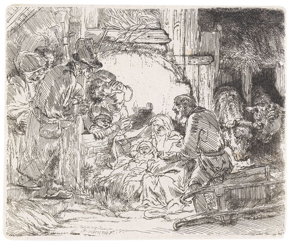 Harmensz. Rembrandt van Rijn - Die Anbetung der Hirten, mit der Lampe