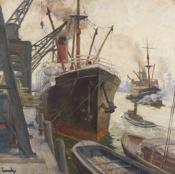 Edward Cucuel - Im Hamburger Hafen "Von der Südsee zurück"