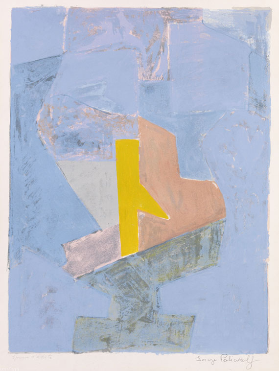 Serge Poliakoff - Composition bleue, jaune et rouge