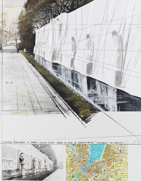 Christo - Wrapped Mur des Reformateurs, Project for Geneva