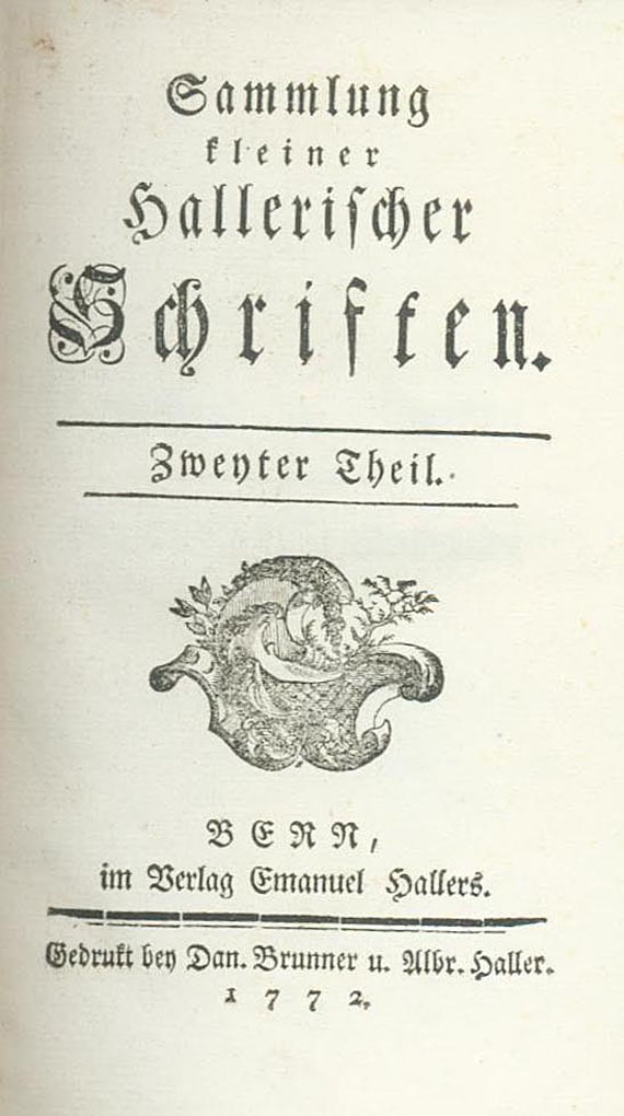 Albrecht von Haller - Kleine Hallerische Schriften, 3 Bde, 1756-1772