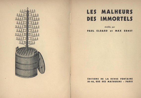 Paul Eluard - 2 Bde: Malheurs des immortels, 1945 - dabei: Max Ernst: fiat modes, 1919.