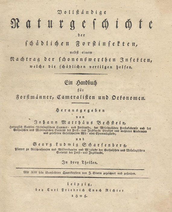 Johann Matthäus Bechstein - Naturgeschichte, 3 Bde, 1804-1805