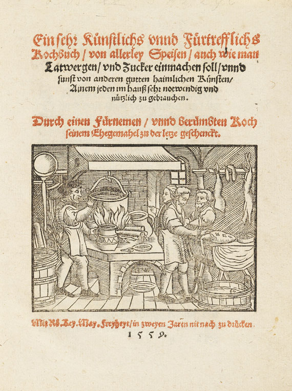   - Sehr künstlichs unnd fürtrefflichs Kochbuch. 1559. - Autre image