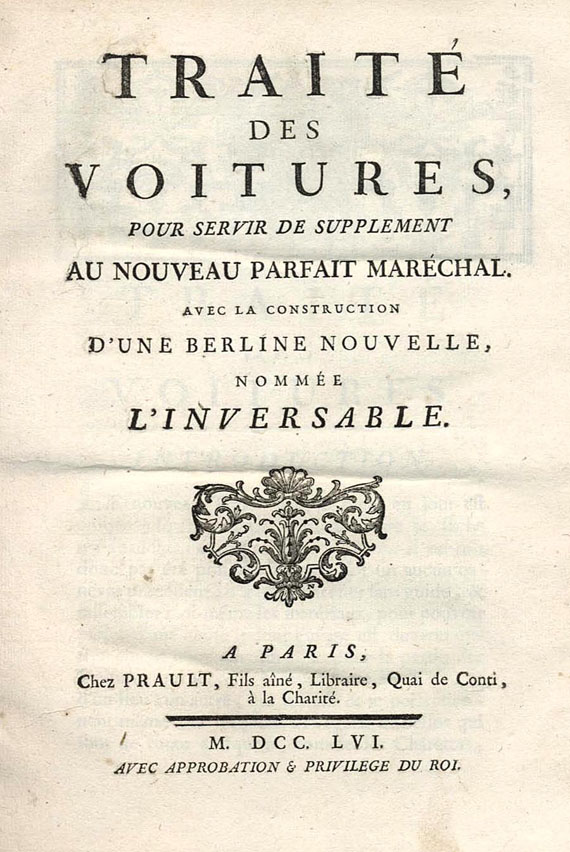 Verkehr - Garsault, François Alexandre de, Traité des voitures, 1756.