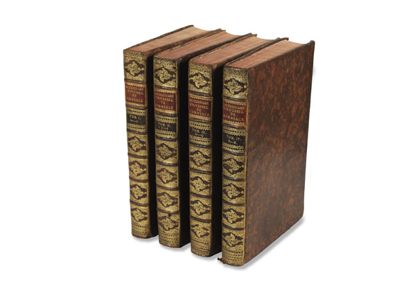 Jacques Savary des Brûlons - 4 Bde, Dictionnaire universel de commerce. 1759-1762. - Reliure