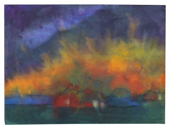 Emil Nolde - Marschlandschaft um Utenwarf (Bauerngehöft mit Abendhimmel) - Autre image