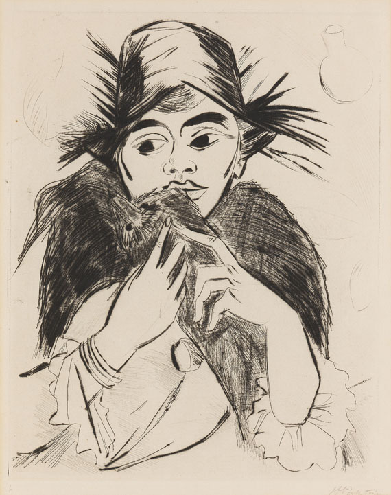 Hermann Max Pechstein - Frau mit Pelz