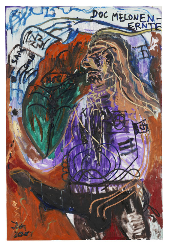 Jonathan Meese - Don Knurrhahn (Selbstportrait) mit Stallpimmel