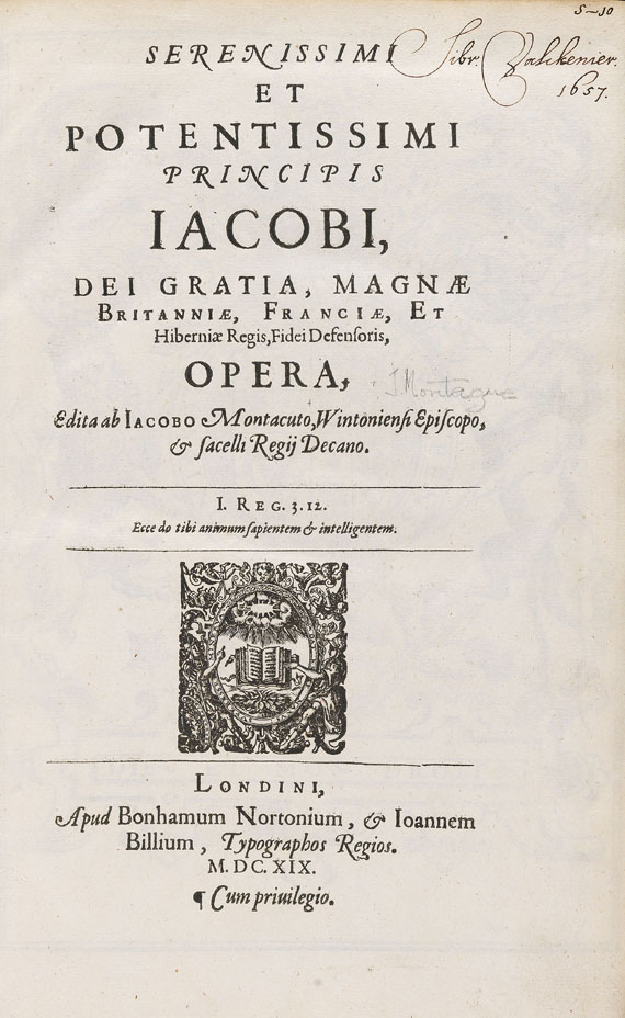  Jakob I. - Opera regia. 1619 - Autre image