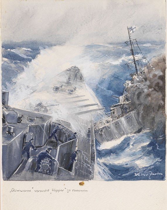 Walter Zeeden - Zerstörer HMS "Glowworm" versucht Kreuzer "Admiral Hipper" zu rammen
