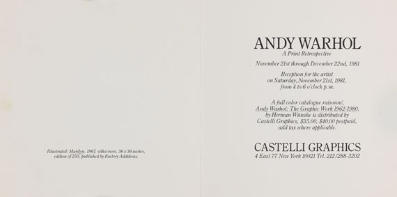 Andy Warhol - Marilyn Invitation Card - Autre image