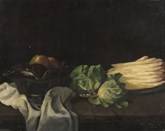 Josef Mühlbeck - Stillleben mit Spargel