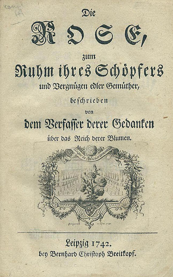 Johann Chr. Benemann - Die Rose. 1742.